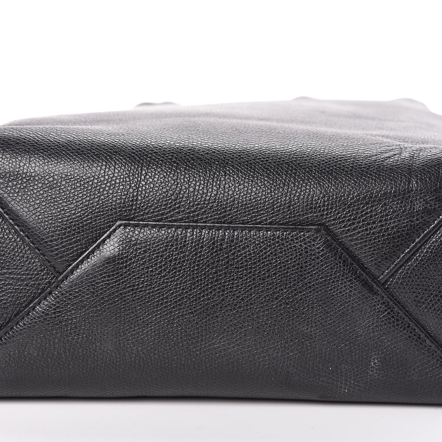 Grained Calfskin Small Vertical Cabas Black