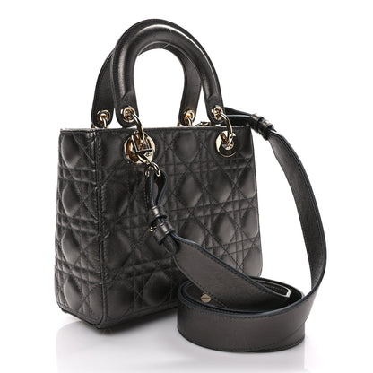 Christian Dior Lambskin Cannage Small My ABCDior Lady Dior Metallic Grey 3 of 9