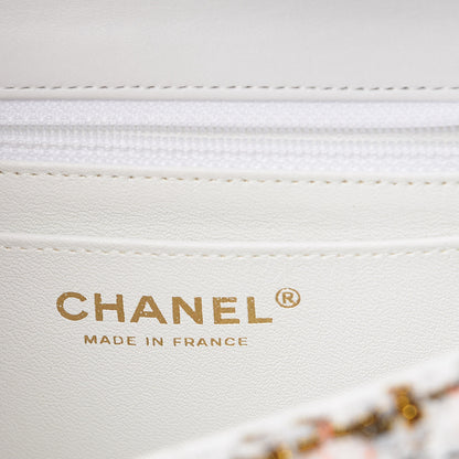 Chanel Tweed Quilted Mini Rectangular Flap White 9 of 11