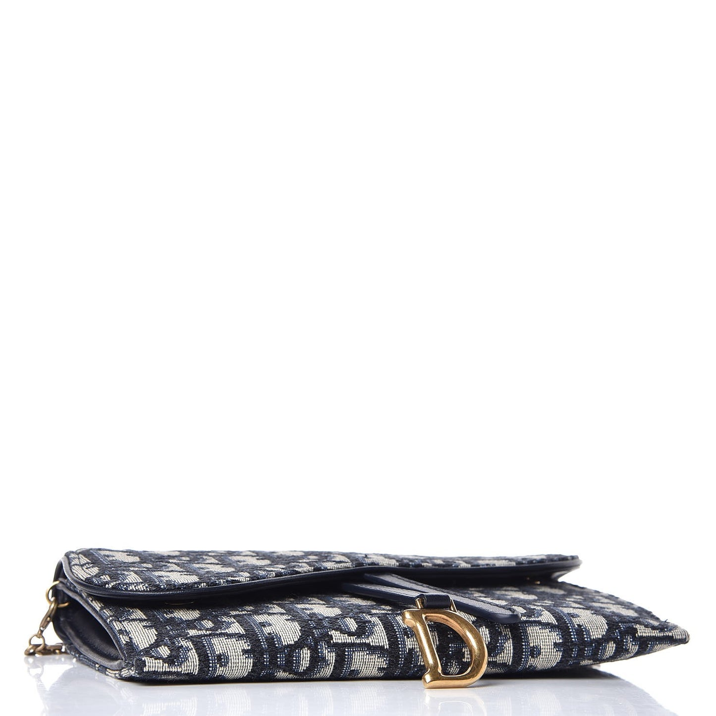 Oblique Saddle Chain Wallet Blue