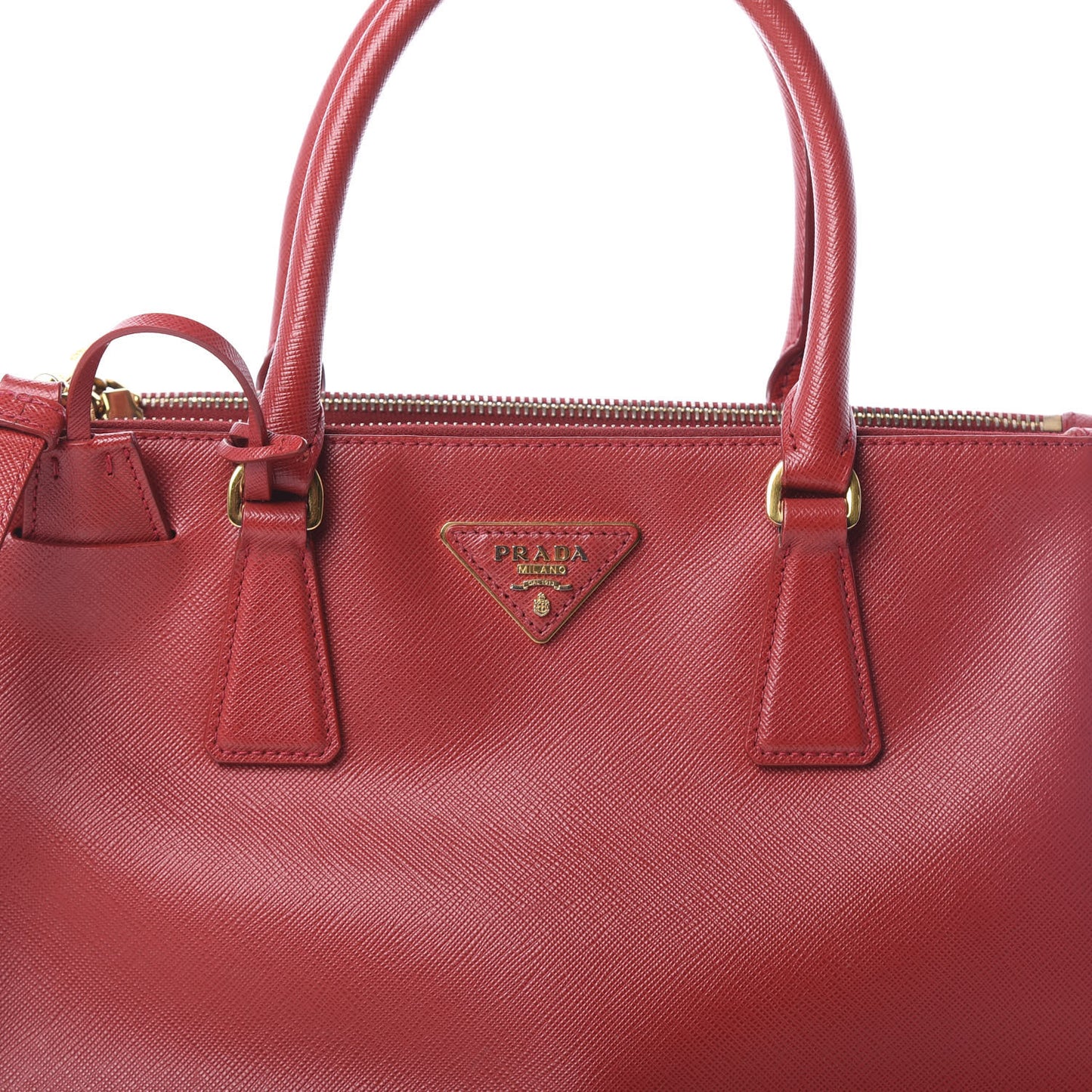 Saffiano Small Galleria Double Zip Tote Fuoco