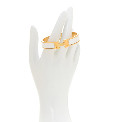 Hermes Enamel Narrow Clic Clac H Bracelet PM White 2 of 5