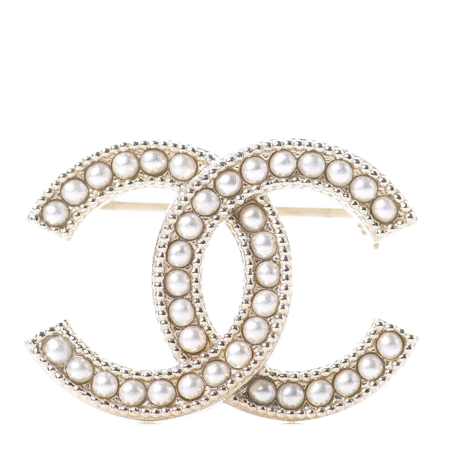 Pearl CC Mini Brooch Gold