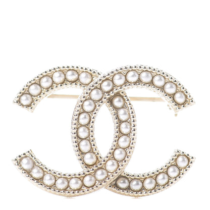 Chanel Pearl CC Mini Brooch Gold 1 of 3