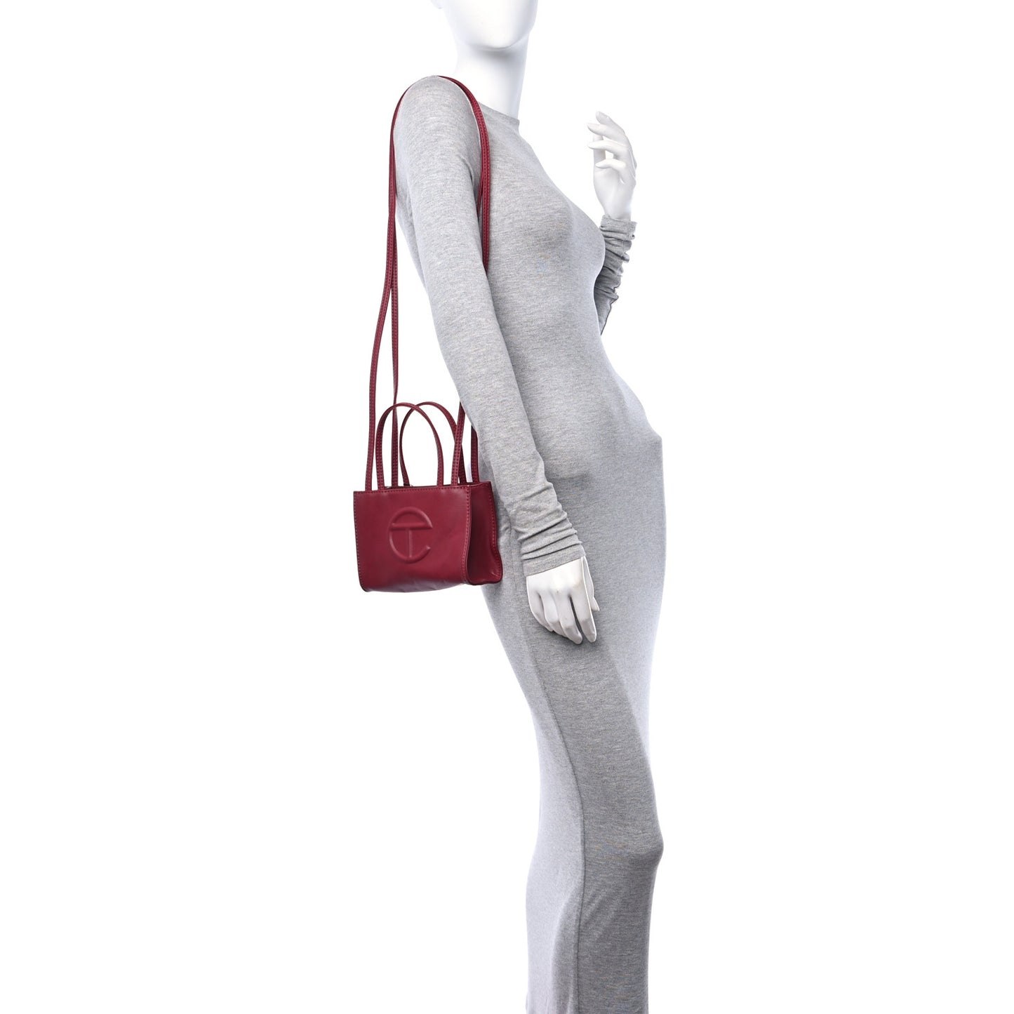 Vegan Leather Small Shopping Bag Oxblood
