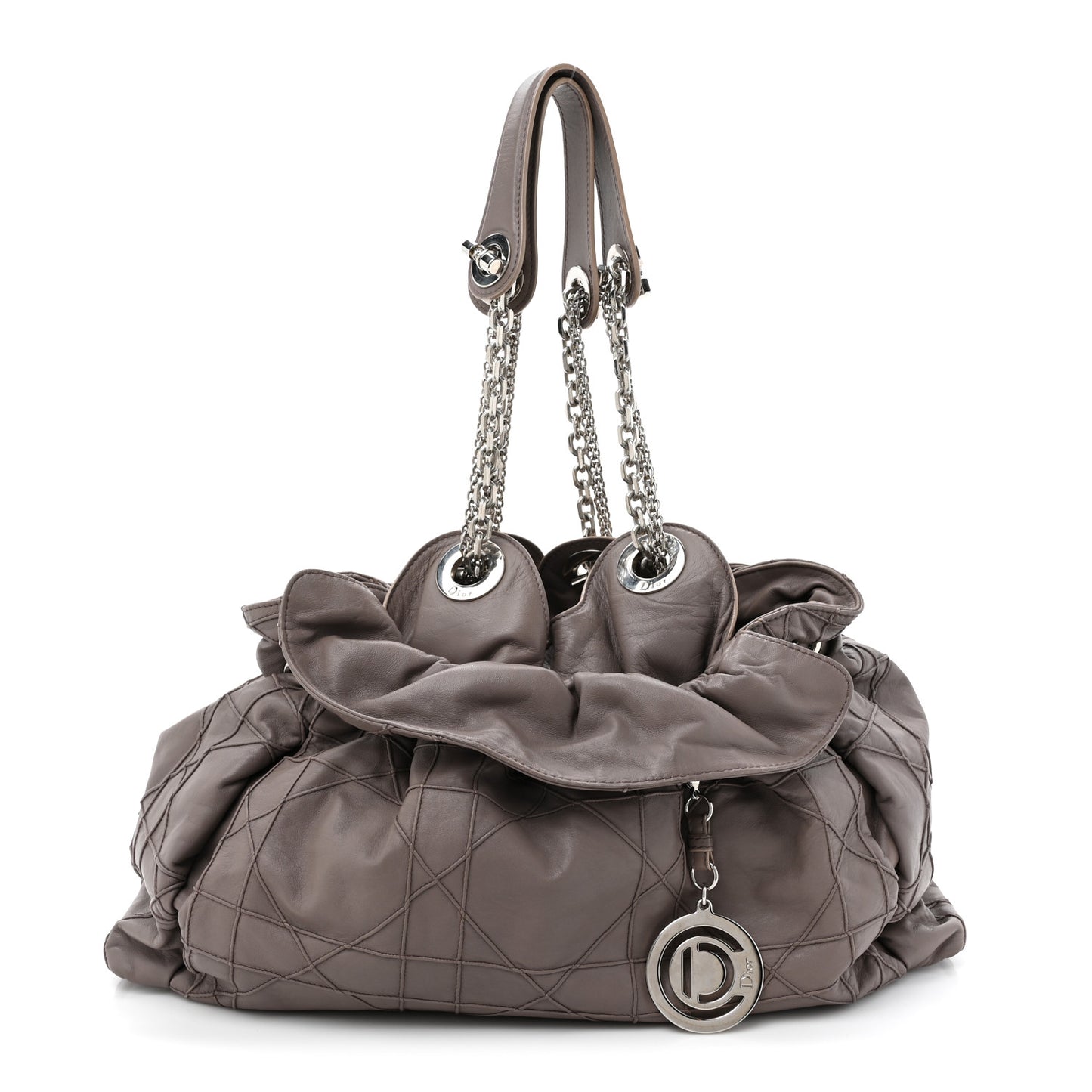 Lambskin Cannage Medium Le Trente Tote Dark Beige