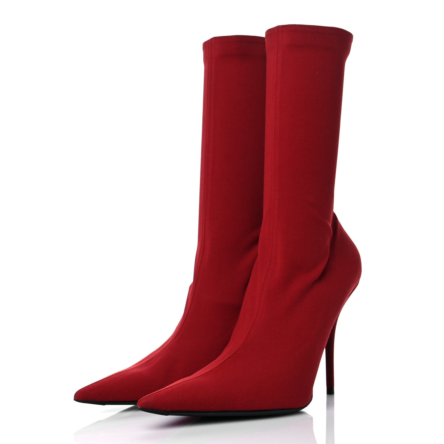 Balenciaga Jersey Crepe Extreme Pointed Toe Knife Booties 39 Rouge 3 of 8