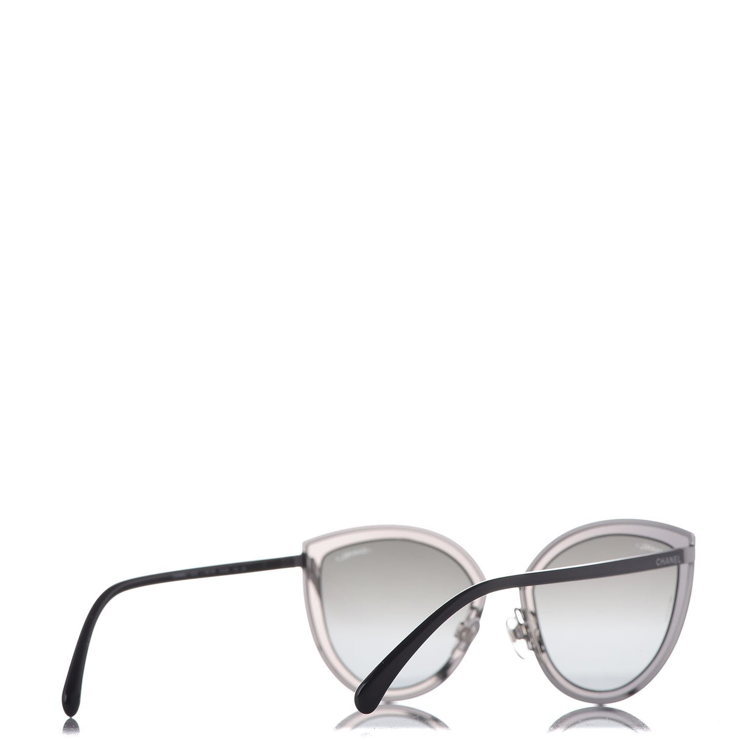 Silver Metal Cat Eye Sunglasses 4222 Silver Black
