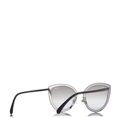 Chanel Silver Metal Cat Eye Sunglasses 4222 Silver Black 4 of 8