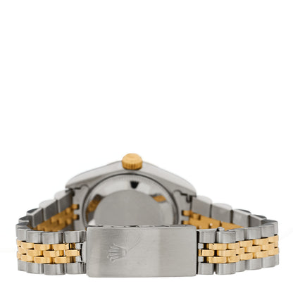 Rolex Stainless Steel 18K Yellow Gold Diamond 26mm Oyster Perpetual Datejust Watch Silver 69173 3 of 5