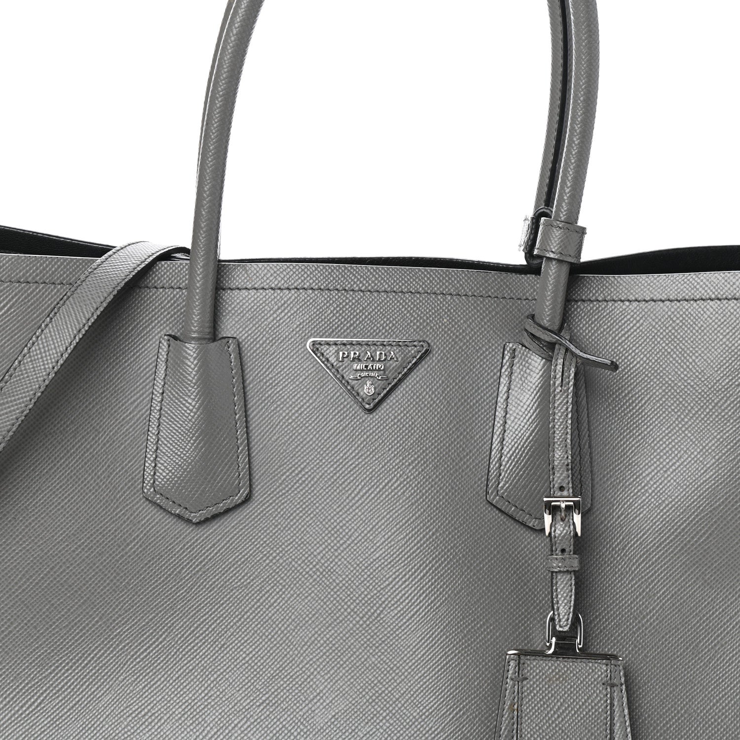 Prada Saffiano Cuir Medium Double Bag Marmo 8 of 10