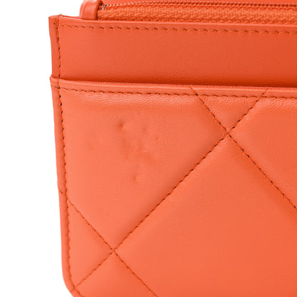 Chanel Lambskin Quilted Chanel 19 Wallet On Chain WOC Orange 13 of 14