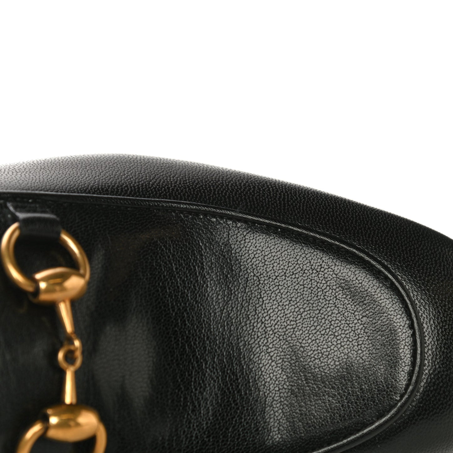 Goatskin Womens Horsebit Loafers 38 Black