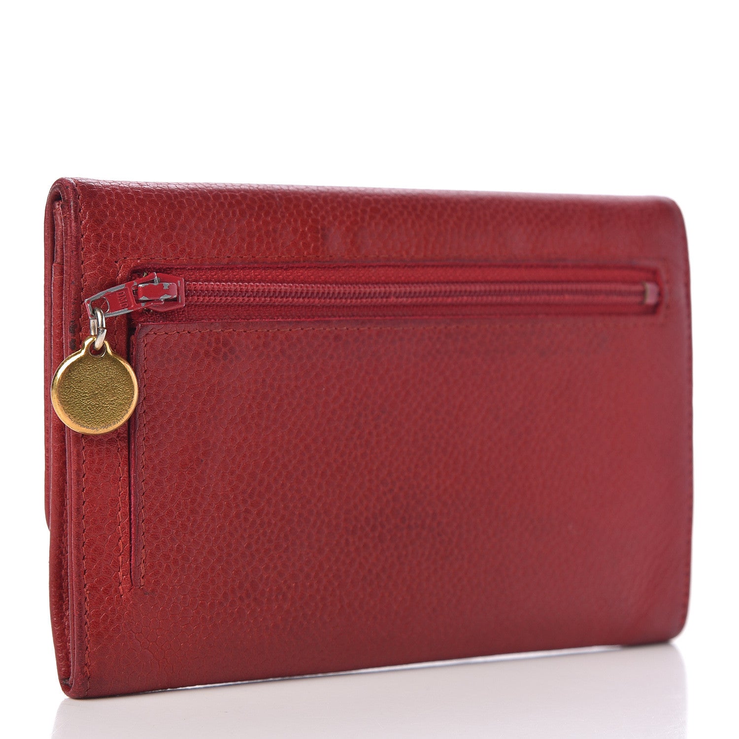 Chanel Caviar Timeless CC Card Holder Flap Wallet Dark Red 3 of 14