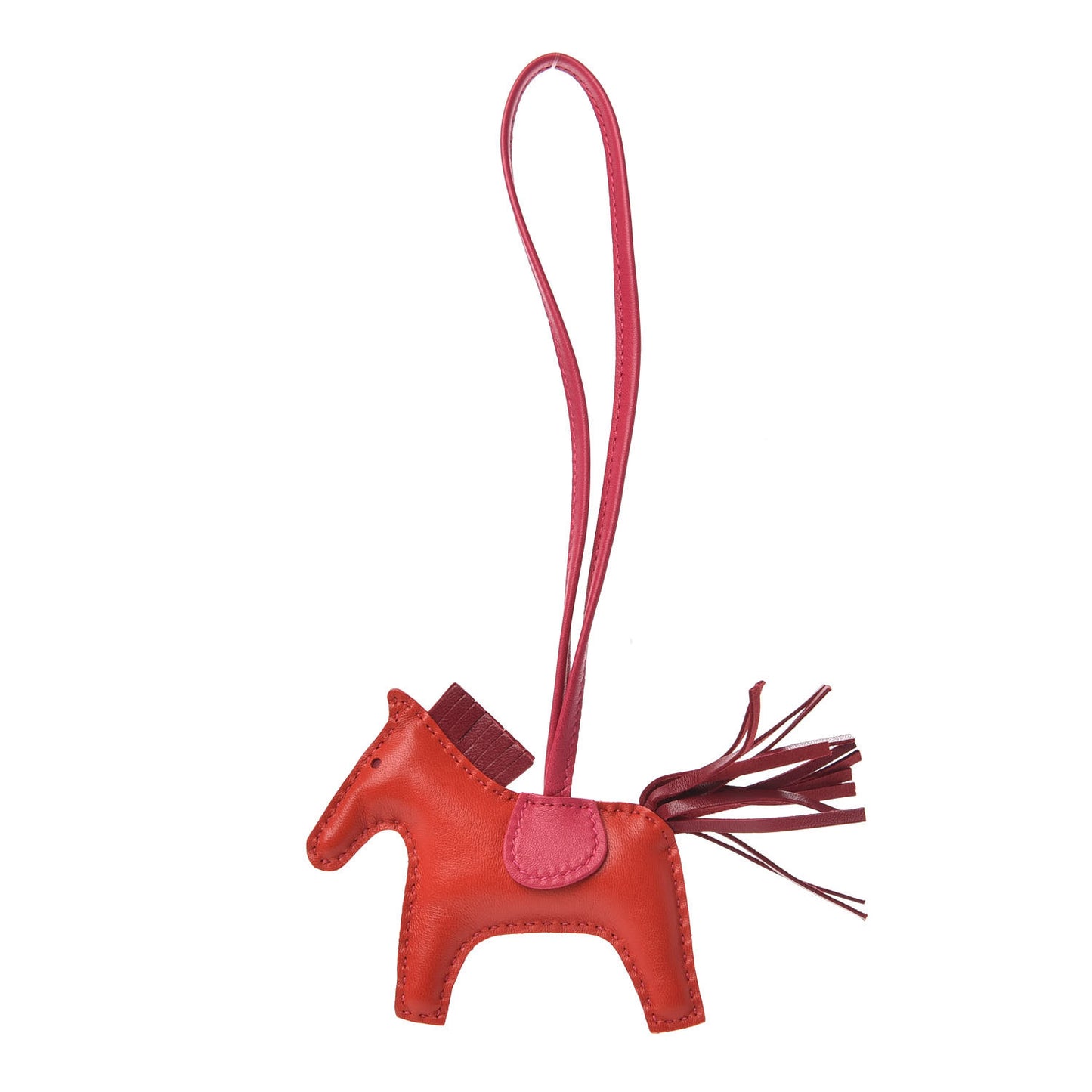Milo Lambskin Grigri Rodeo Horse Bag Charm PM Rouge Indien Rubis Rose Mexico