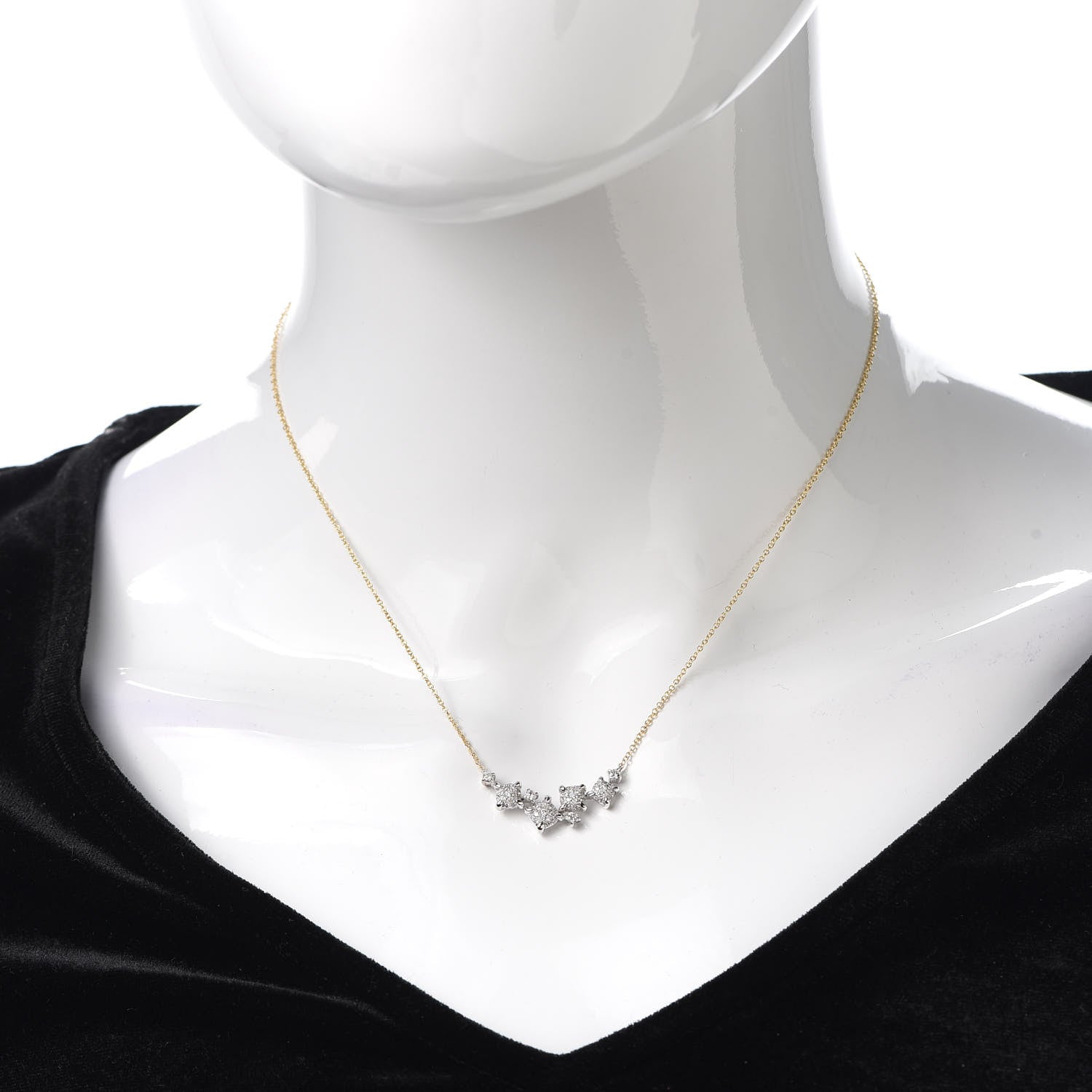 David Yurman 18K Yellow White Gold Diamond Precious Chatelaine Necklace 2 of 6