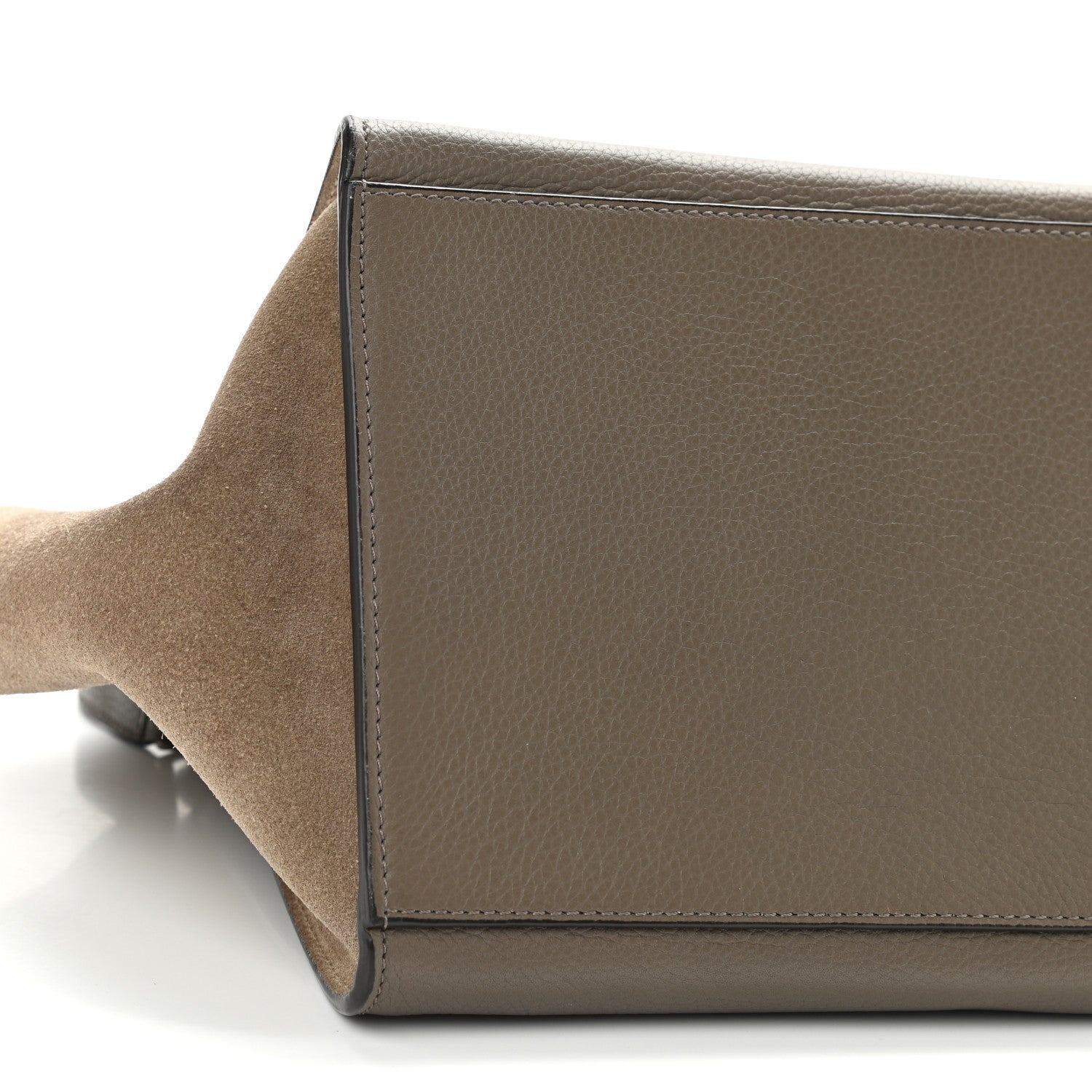 Celine Drummed Calfskin Suede Medium Trapeze Souris 6 of 9