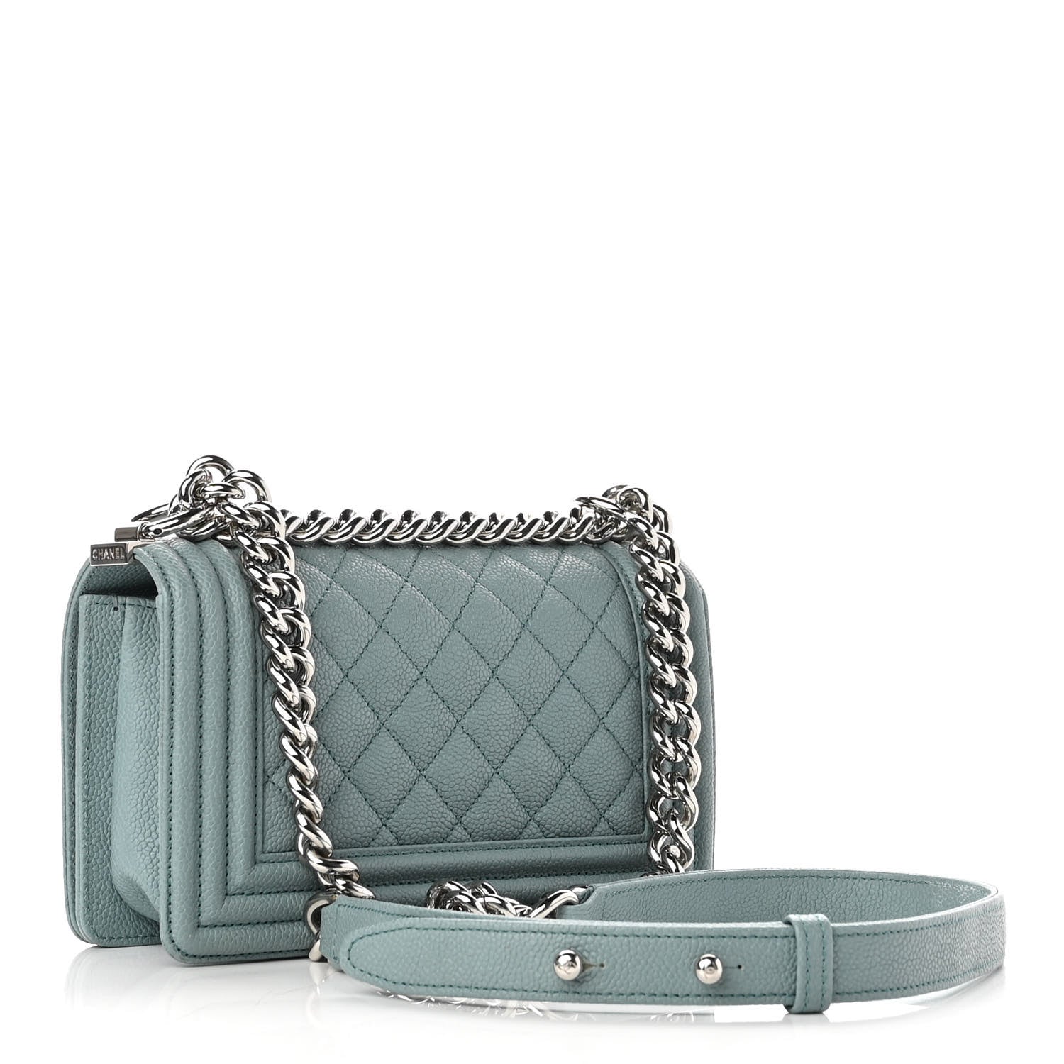 Chanel Caviar Quilted Small Boy Flap Light Blue 2 of 10