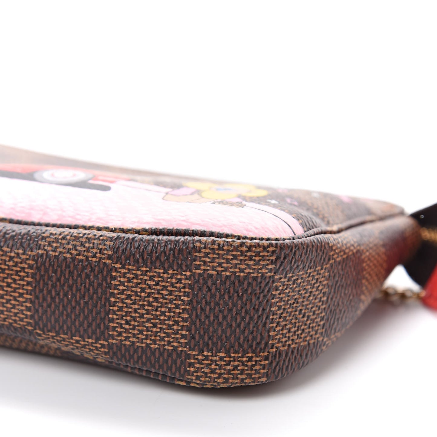 Damier Ebene 2019 Christmas Animation Mini Pochette Accessories Red