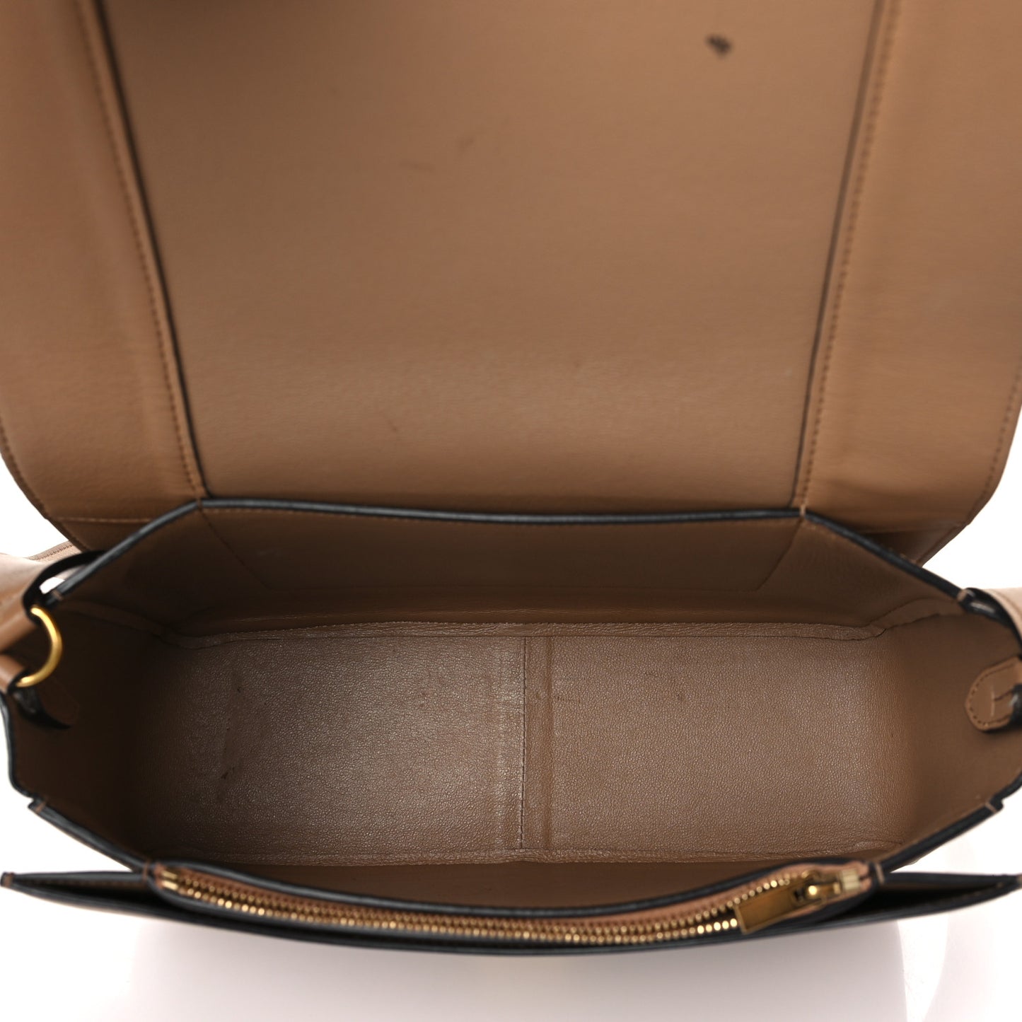 Shiny Smooth Calfskin Medium Frame Shoulder Bag Tan Optic White