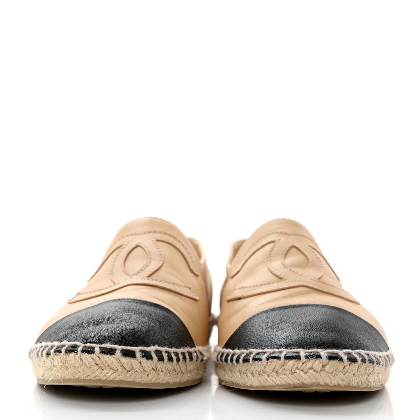 Lambskin CC Espadrilles 39 Beige Black