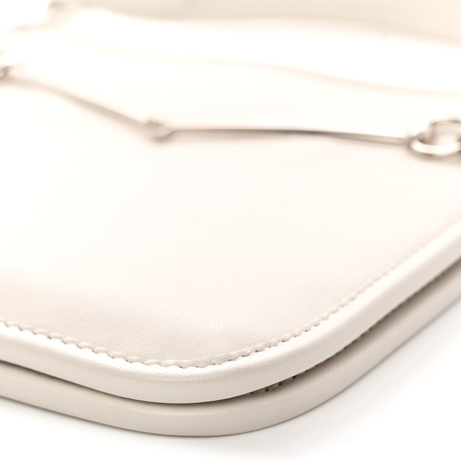 Gucci Calfskin Horsebit Slim Shoulder Bag White 10 of 10