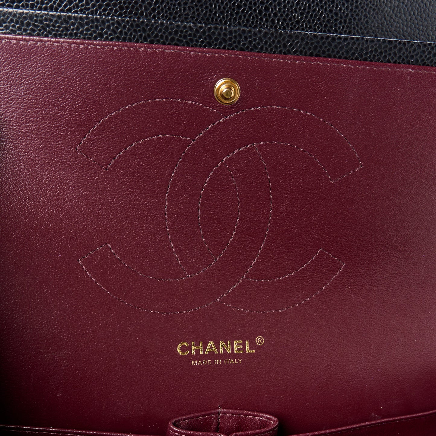 Caviar Quilted Jumbo Double Flap Black