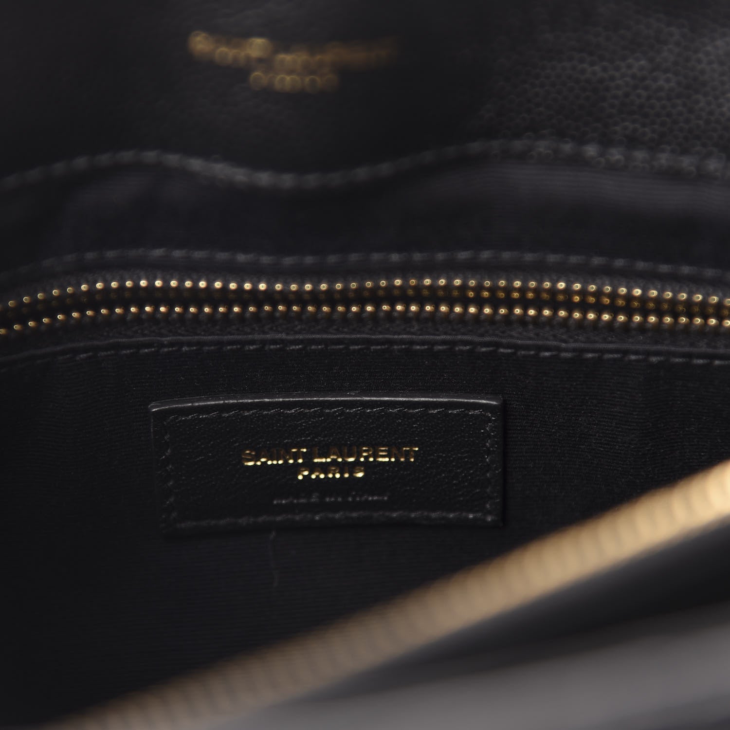Saint Laurent Grain de Poudre Calfskin Y Quilted Monogram Medium Loulou Chain Satchel Black 8 of 11