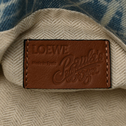 Loewe Denim Calfskin Mermaid Print Paula's Ibiza Flamenco Knot Bag Blue Tan 6 of 10