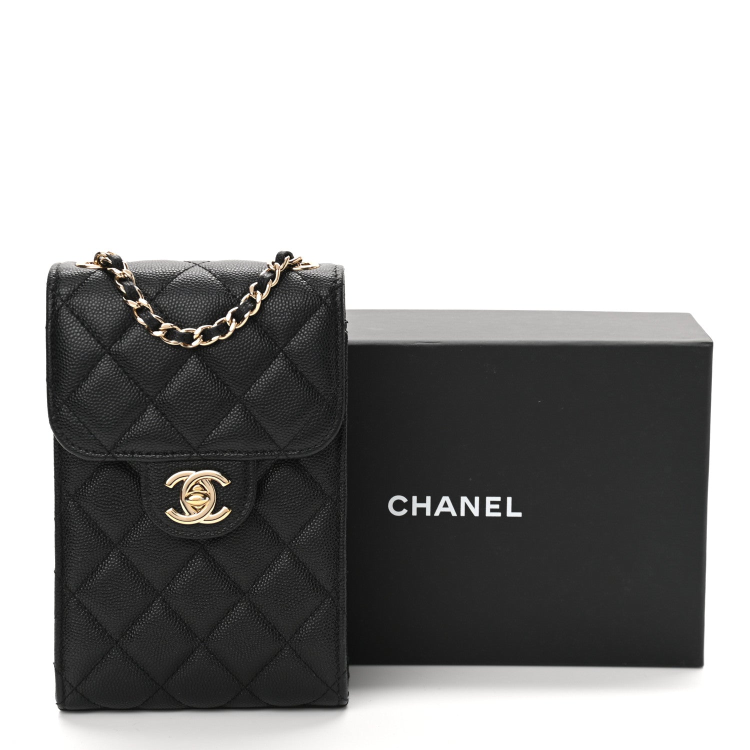Chanel Caviar Quilted Classic Phone Holder Black 12 of 12