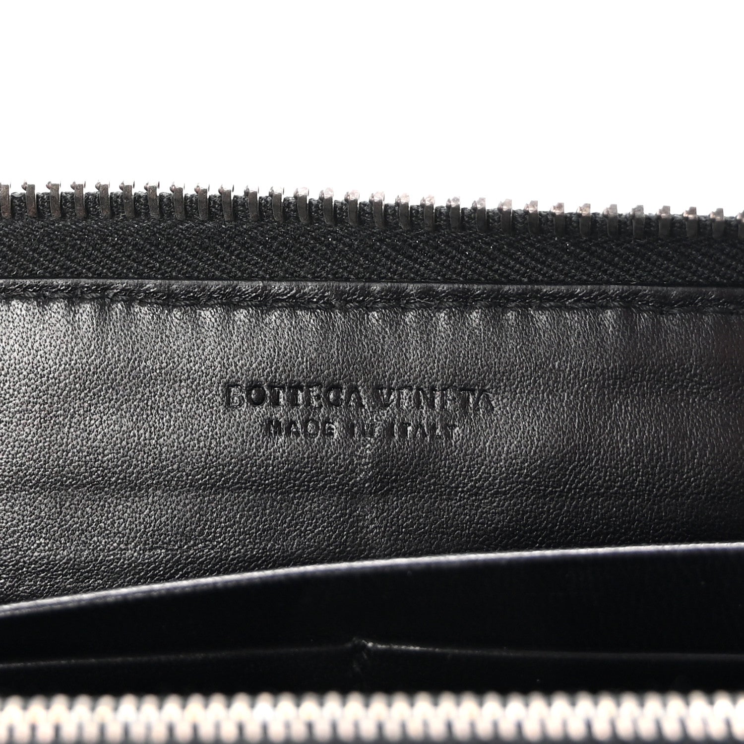 Bottega Veneta Nappa Patent Intrecciato Zip Around Wallet Black 6 of 8
