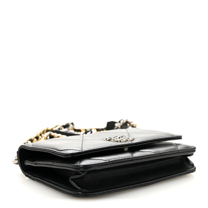 Chanel Lambskin Quilted Chanel 19 Wallet On Chain WOC Black 4 of 11