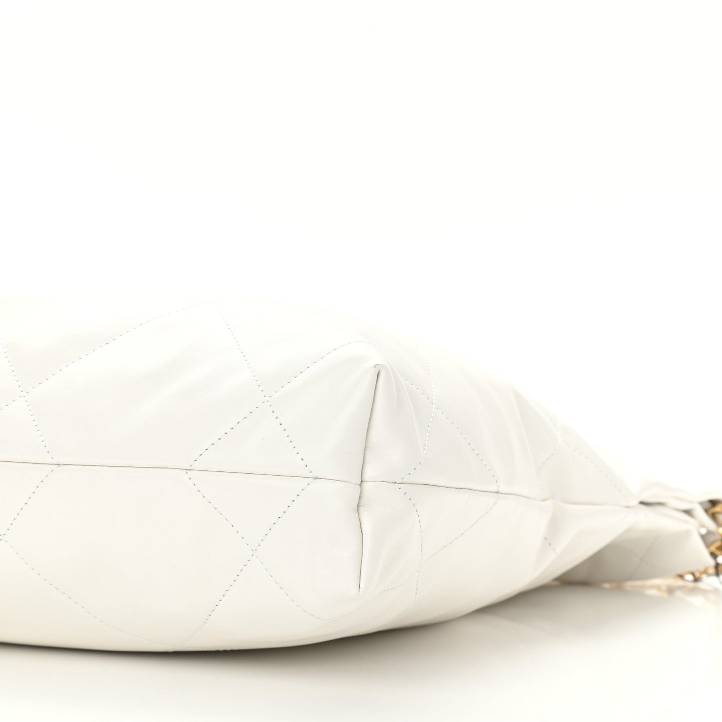 Shiny Calfskin Quilted Small Chanel 22 White
