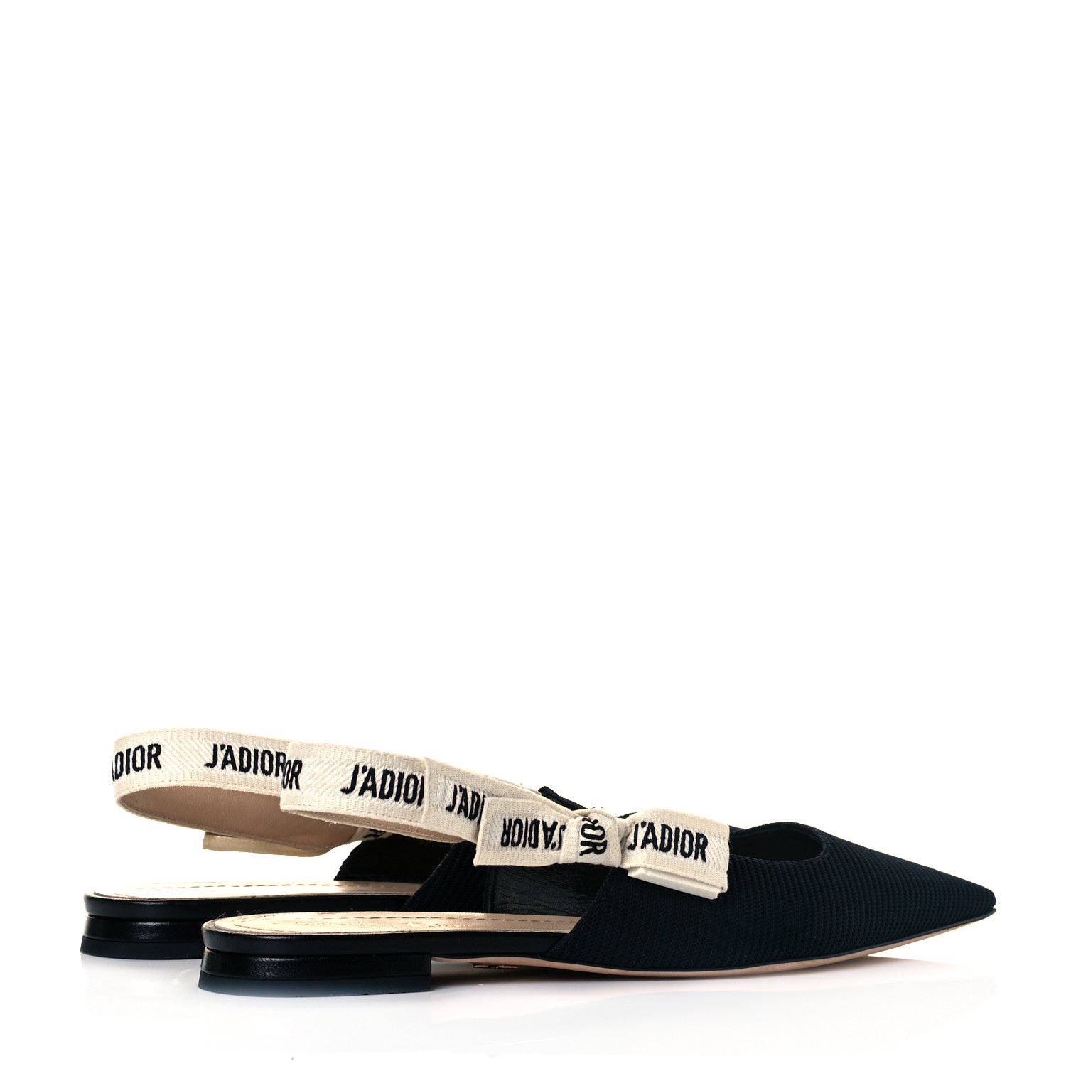 Christian Dior Technical Canvas Ribbon J'Adior Slingback Ballet Flats 39.5 Black 4 of 10