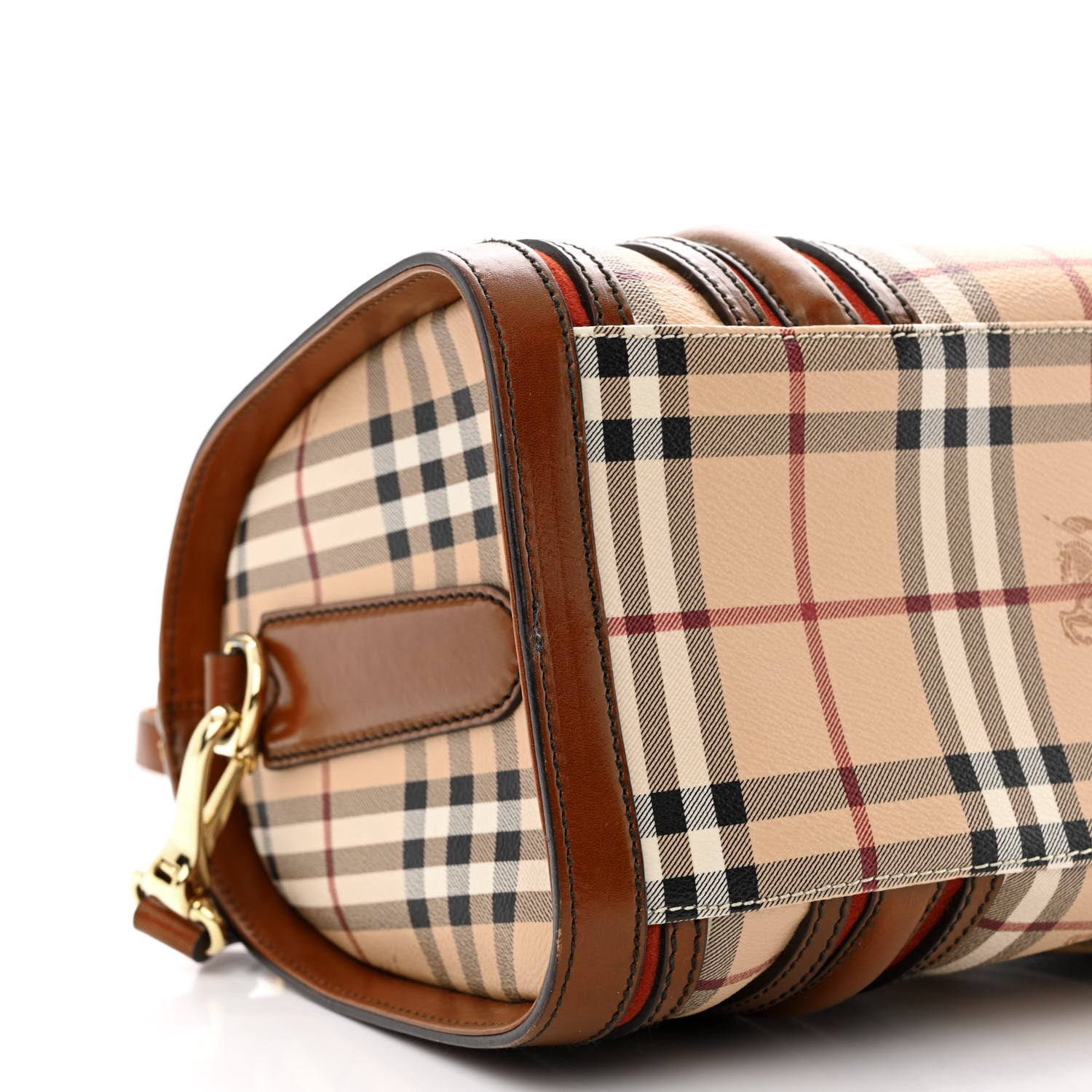 Burberry Haymarket Check Medium Alchester Bowling Bag Brown 10 of 14