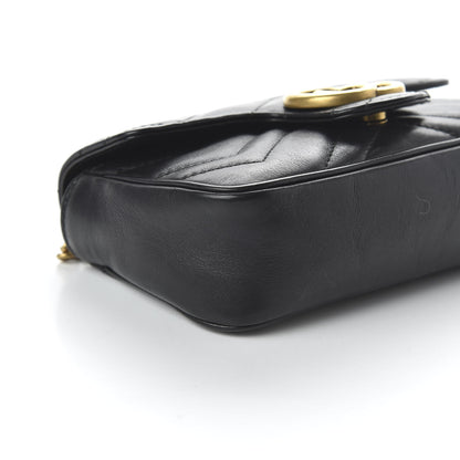Gucci Calfskin Matelasse Super Mini GG Marmont Shoulder Bag Black 6 of 10