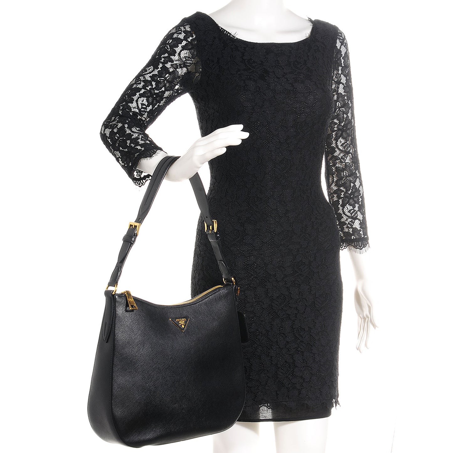 Saffiano Lux Shoulder Bag Nero Black
