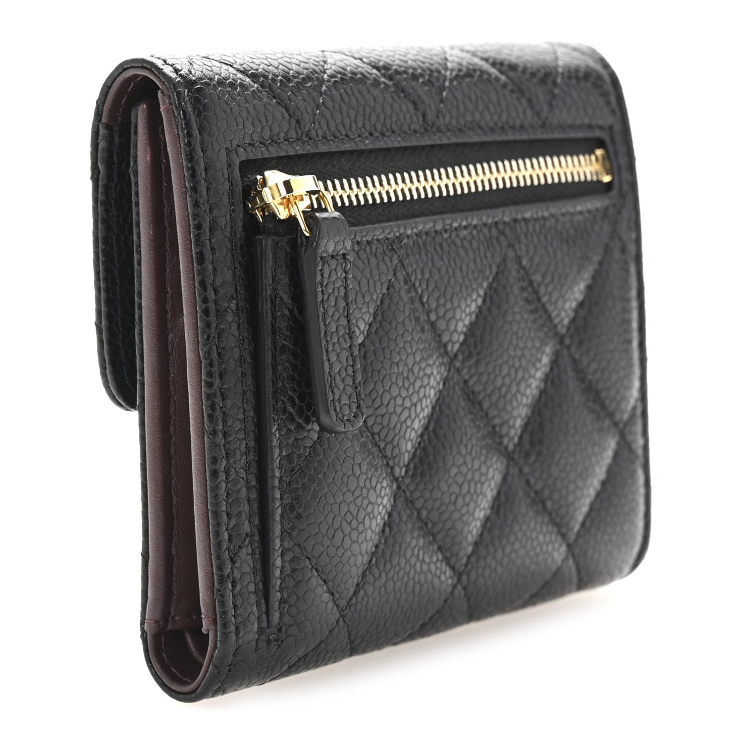 Chanel Caviar Quilted Compact Flap Wallet Black 3 of 8
