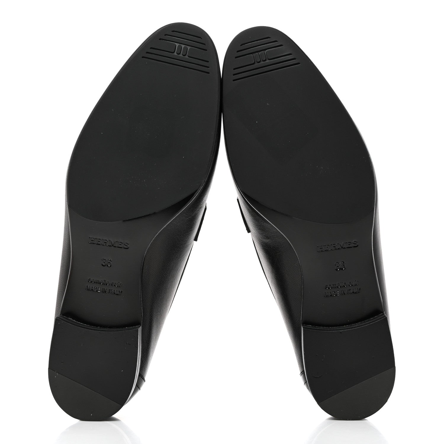 Hermes Goatskin Womens Paris Loafers 36 Black 5 of 10