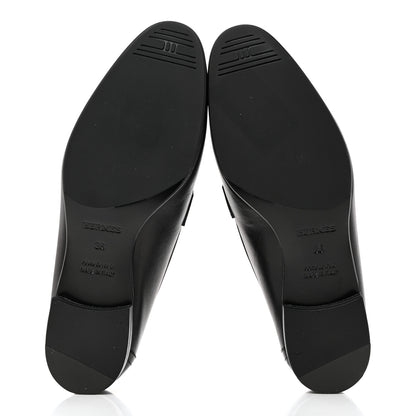 Hermes Goatskin Womens Paris Loafers 36 Black 5 of 10