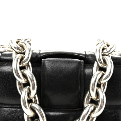 Bottega Veneta Lambskin Maxi Intreccio Padded Chain Cassette Crossbody Bag Black 7 of 9