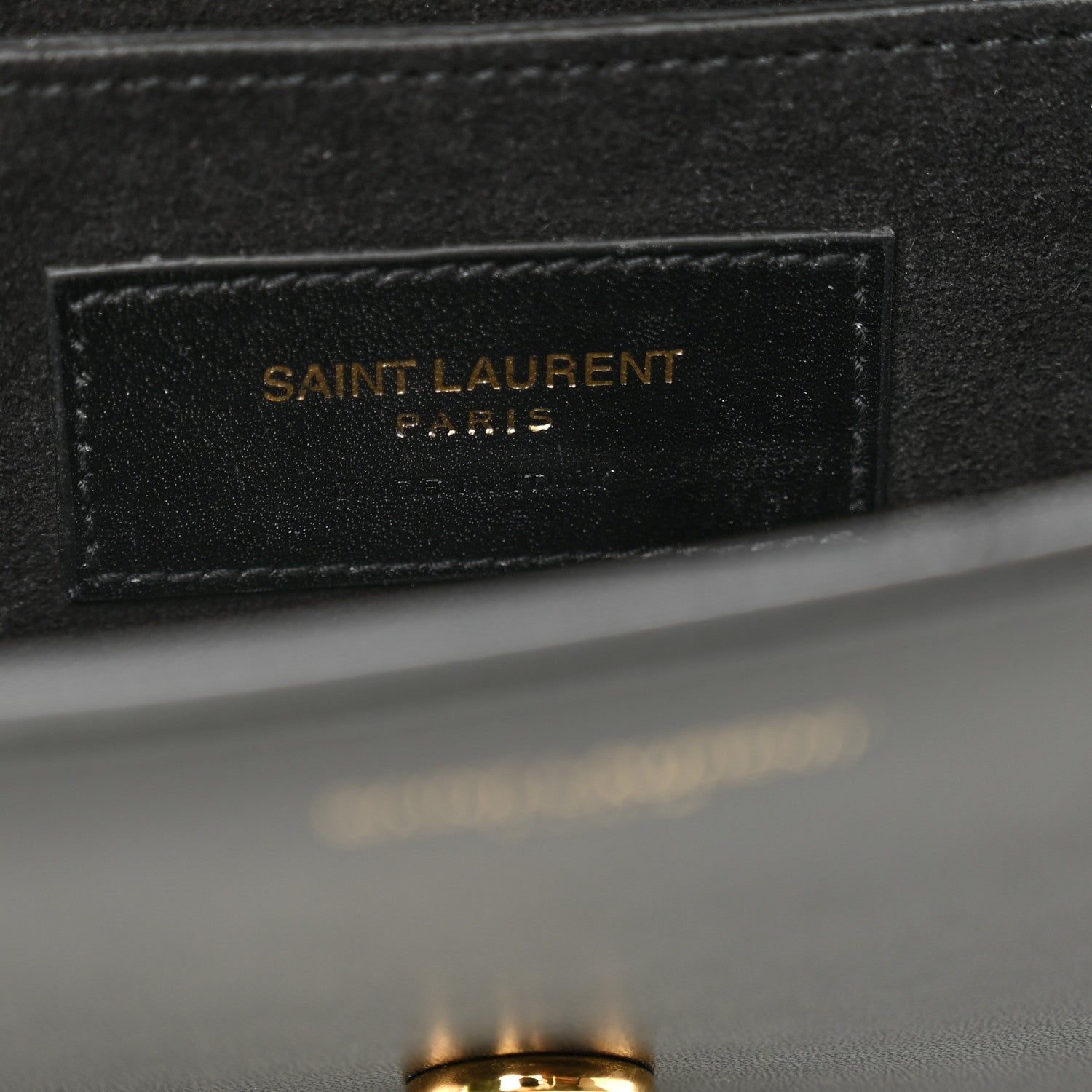 Saint Laurent Smooth Calfskin Ruffles Clutch Black Gold 6 of 11