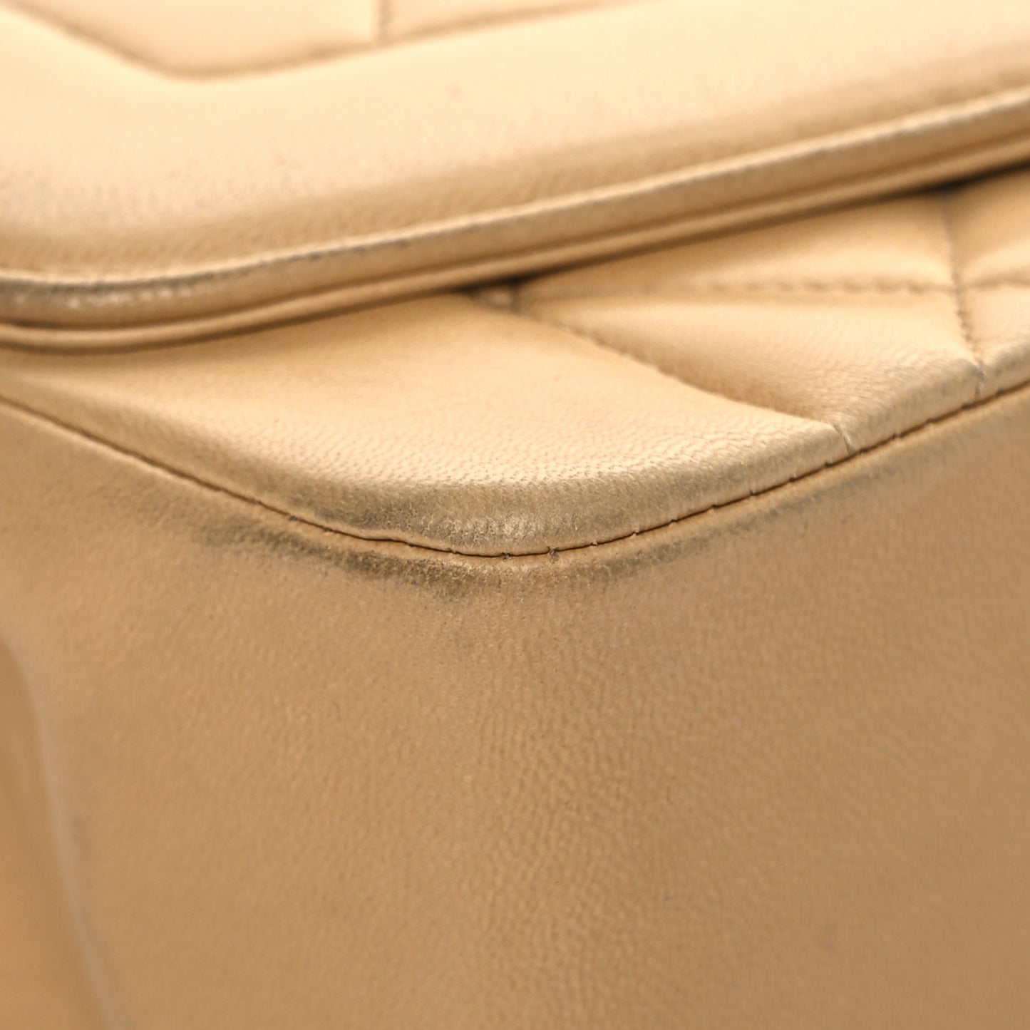 Lambskin Quilted Small Single Flap Beige