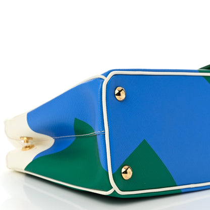 Prada X ALEX DA CORTE Saffiano Special Edition Small Galleria Double Zip Tote Wave Mango 8 of 10