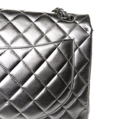 Chanel Metallic Lambskin Quilted Maxi Single Flap Silver 11 of 12