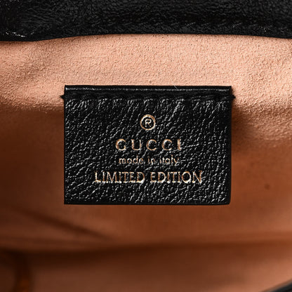 Gucci Azalea Calfskin Enamel Matelasse Diagonal Super Mini Torchon GG Marmont Shoulder Bag Butter Dusty Azure Black Electric Blue 6 of 11