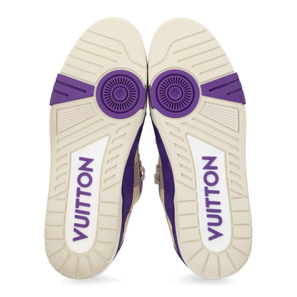 Louis Vuitton Damier Grained Calfskin Monogram Mens LV Trainer Sneakers 10 Purple 10 of 10