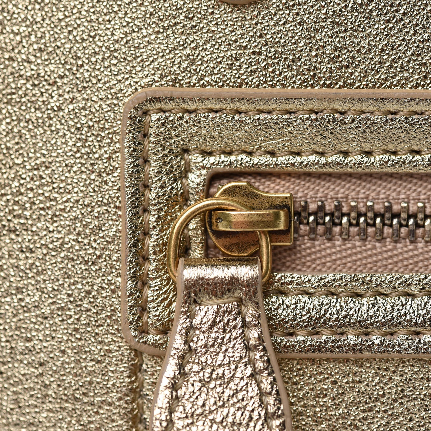 Laminated Lambskin Nano Luggage Gold