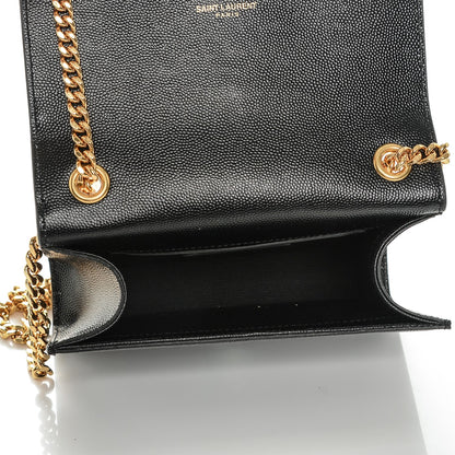 Saint Laurent Grain De Poudre Small Monogram Kate Satchel Black 6 of 6