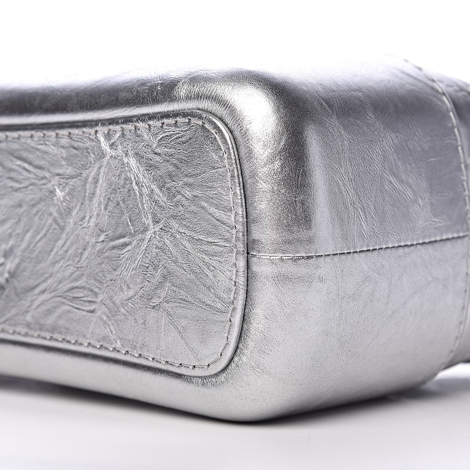 Chanel Metallic Lambskin Calfskin Quilted Medium Gabrielle Hobo Silver 9 of 9